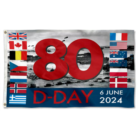 D-DAY 80th Anniversary Normandy flag 3x5ft banner man cave