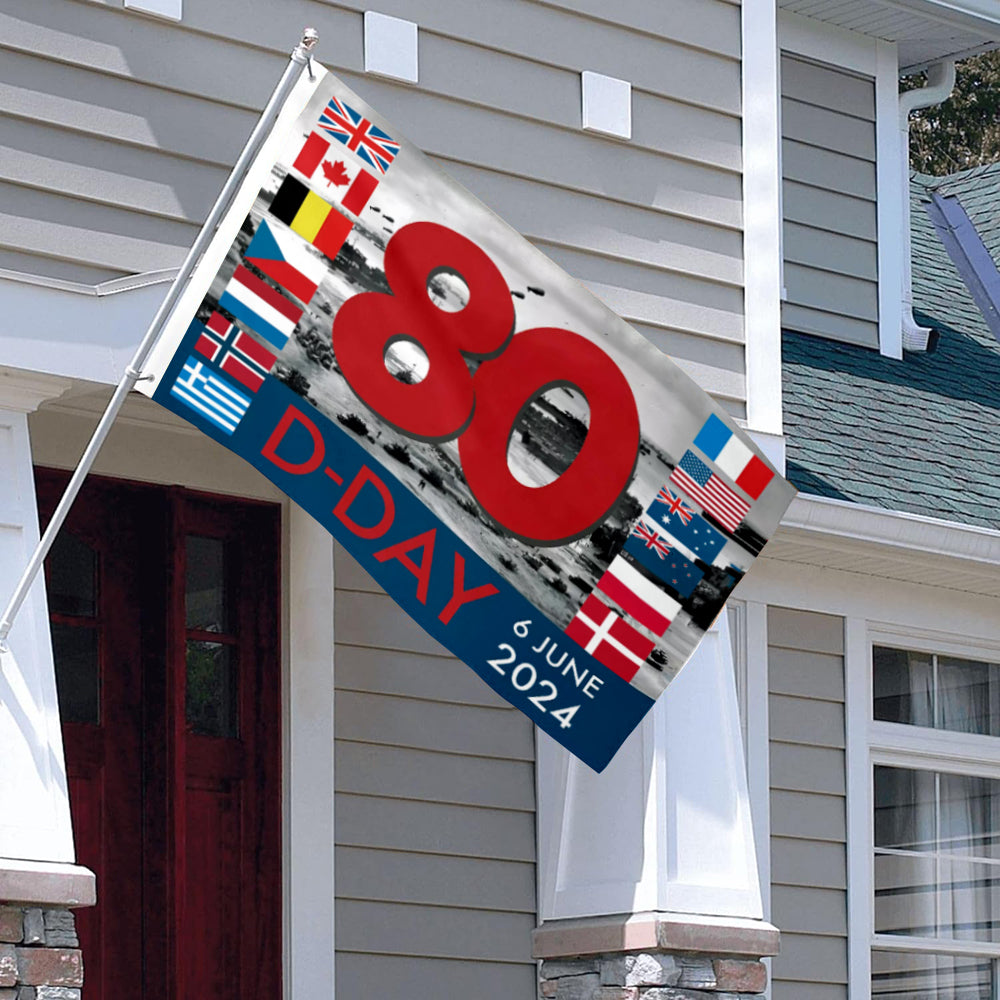 D-DAY 80th Anniversary Normandy flag 3x5ft banner man cave
