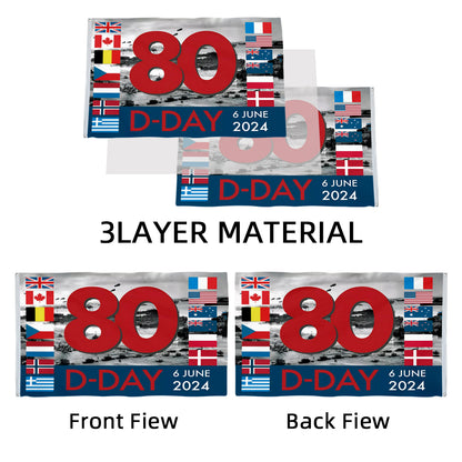 D-DAY 80th Anniversary Normandy flag 3x5ft banner man cave