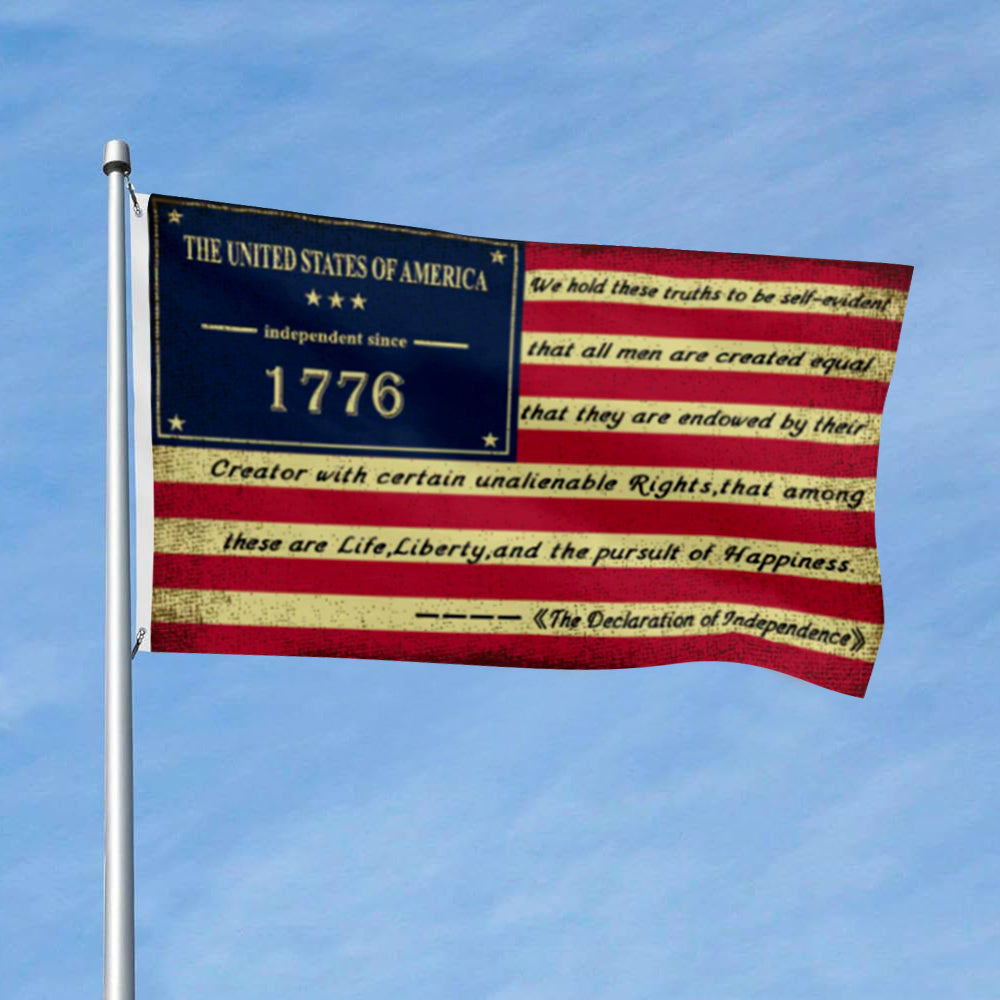 US Declaration of Independence 1776 flag 3x5ft banner man cave