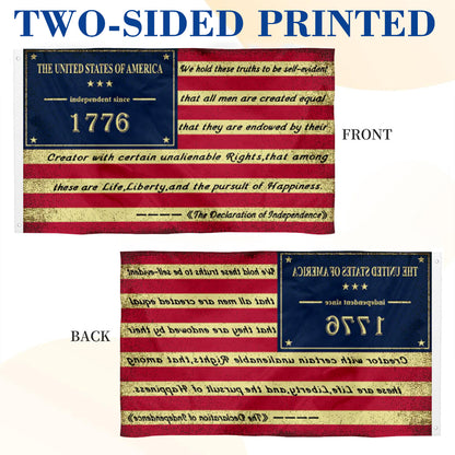 US Declaration of Independence 1776 flag 3x5ft banner man cave