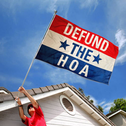 DEFUND THE HOA flag 3x5ft banner man cave