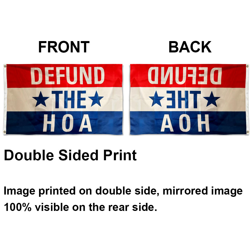 DEFUND THE HOA flag 3x5ft banner man cave