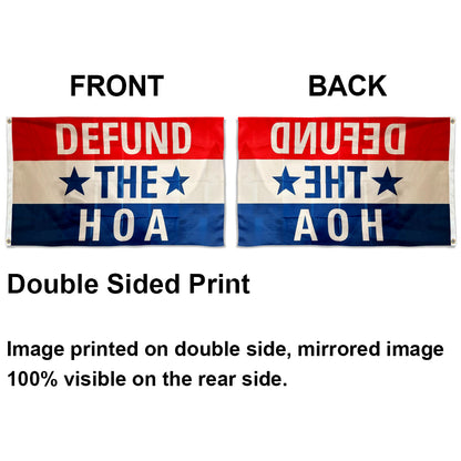 DEFUND THE HOA flag 3x5ft banner man cave