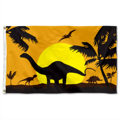 Dinosaurs Silhouette flag 3x5ft banner man cave