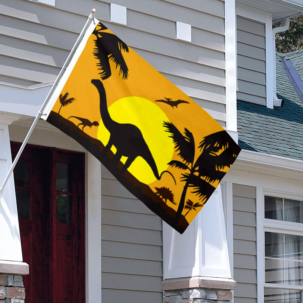 Dinosaurs Silhouette flag 3x5ft banner man cave