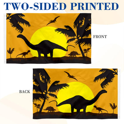 Dinosaurs Silhouette flag 3x5ft banner man cave