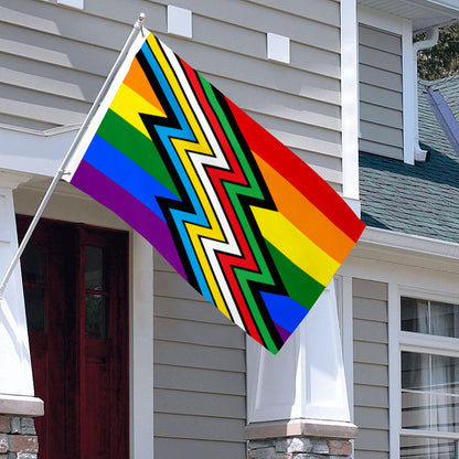 Disability Lightning Rainbow Pride flag 3x5ft banner man cave