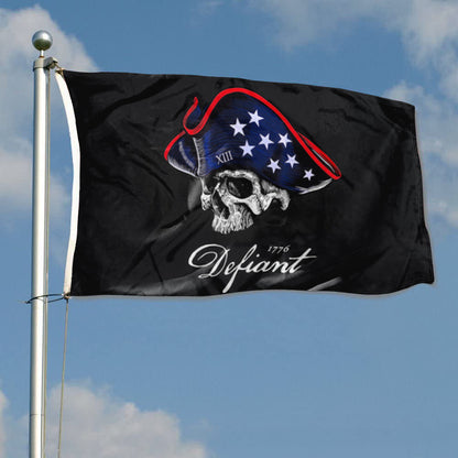 Defiant Skull 1776 flag 3x5ft banner man cave
