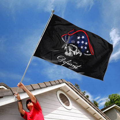 Defiant Skull 1776 flag 3x5ft banner man cave