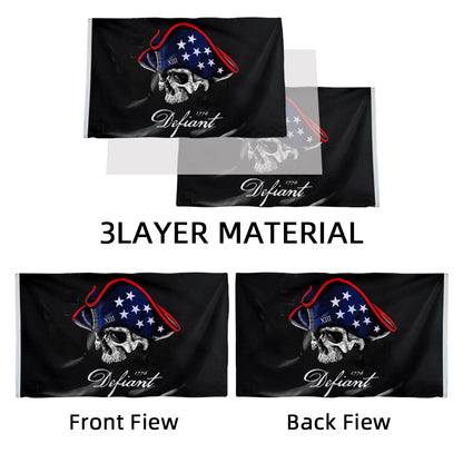 Defiant Skull 1776 flag 3x5ft banner man cave