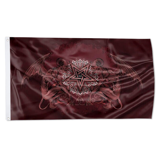 Demonic Pentagram Eye flag 3x5ft banner man cave