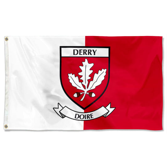 Derry County Coat of Arms Ireland flag 3x5ft banner man cave