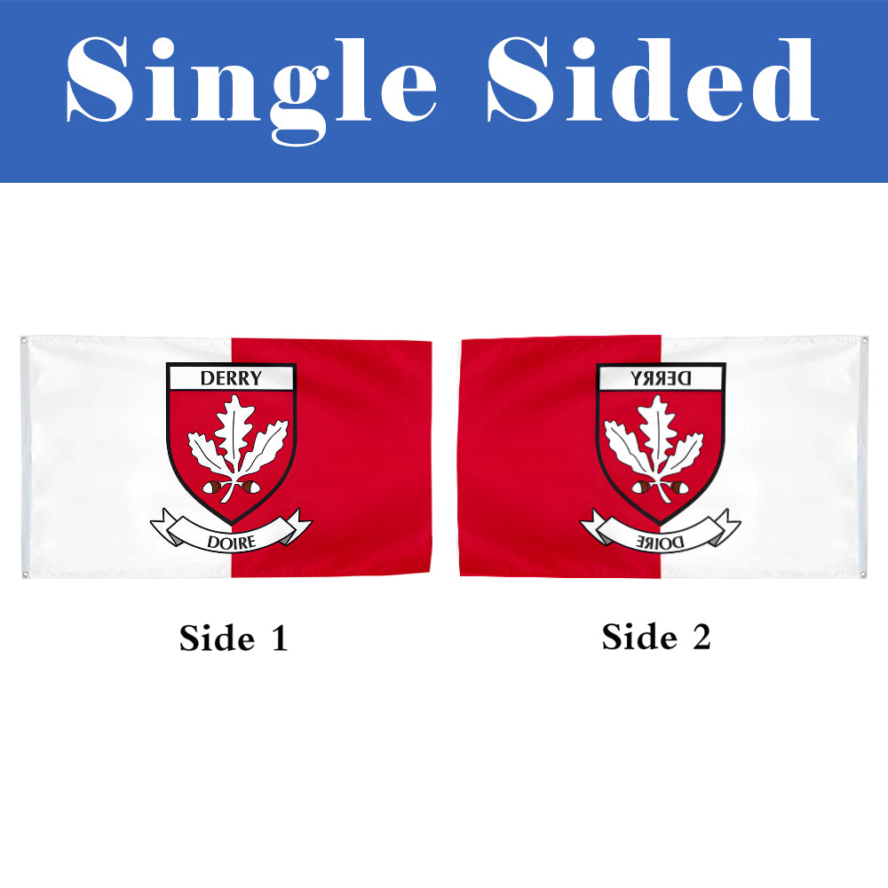 Derry County Coat of Arms Ireland flag 3x5ft banner man cave