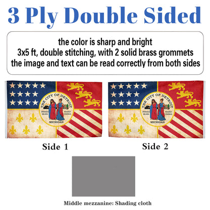 Detroit City flag 3x5ft banner man cave
