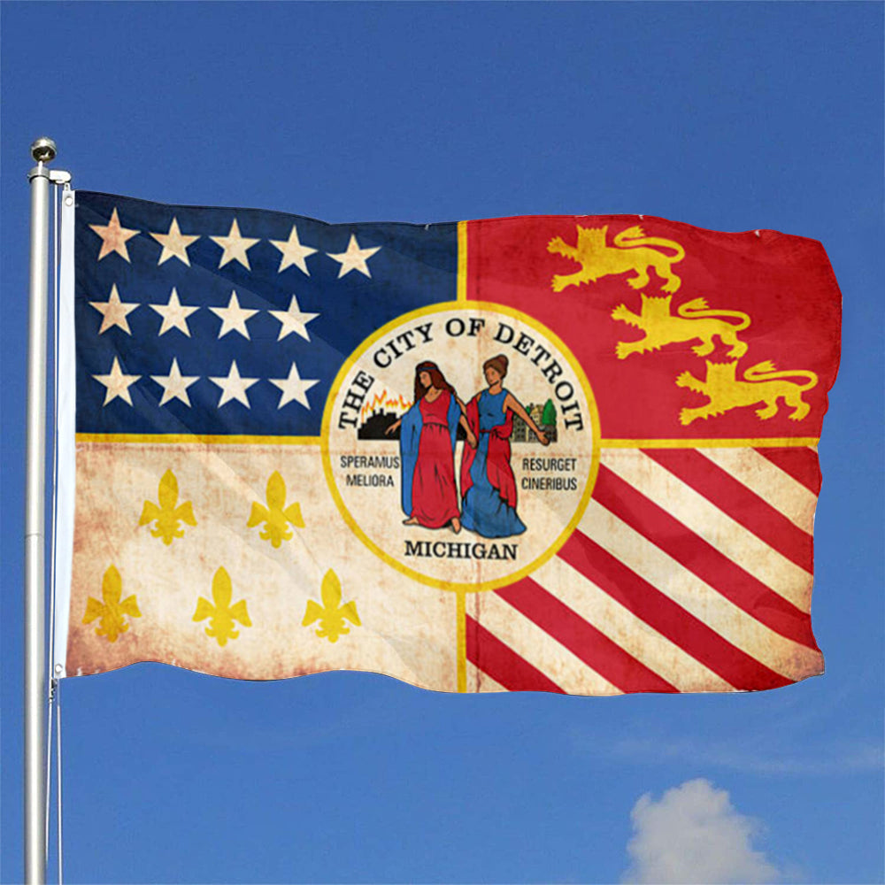 Detroit City flag 3x5ft banner man cave