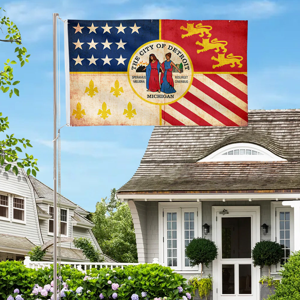 Detroit City flag 3x5ft banner man cave