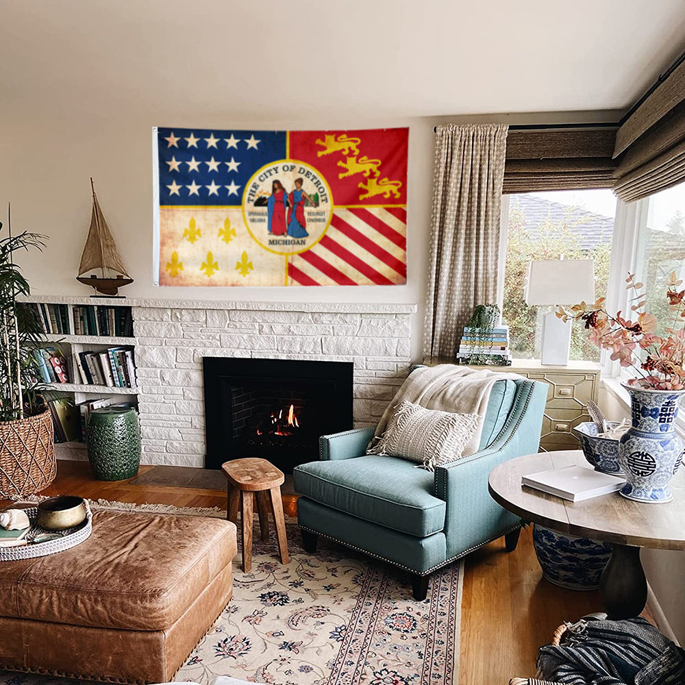 Detroit City flag 3x5ft banner man cave