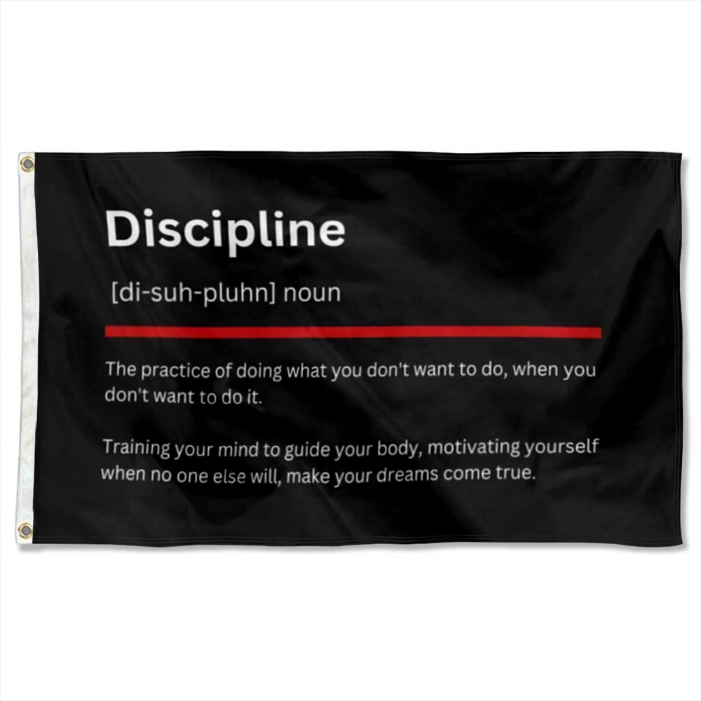Discipline Definition Gym flag Workout Muscle Fitness Motivational flags 3x5ft banner man cave