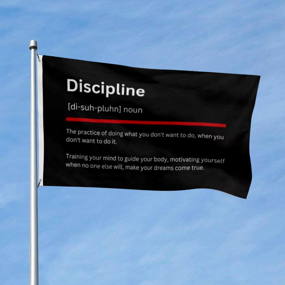 Discipline Definition Gym flag Workout Muscle Fitness Motivational flags 3x5ft banner man cave