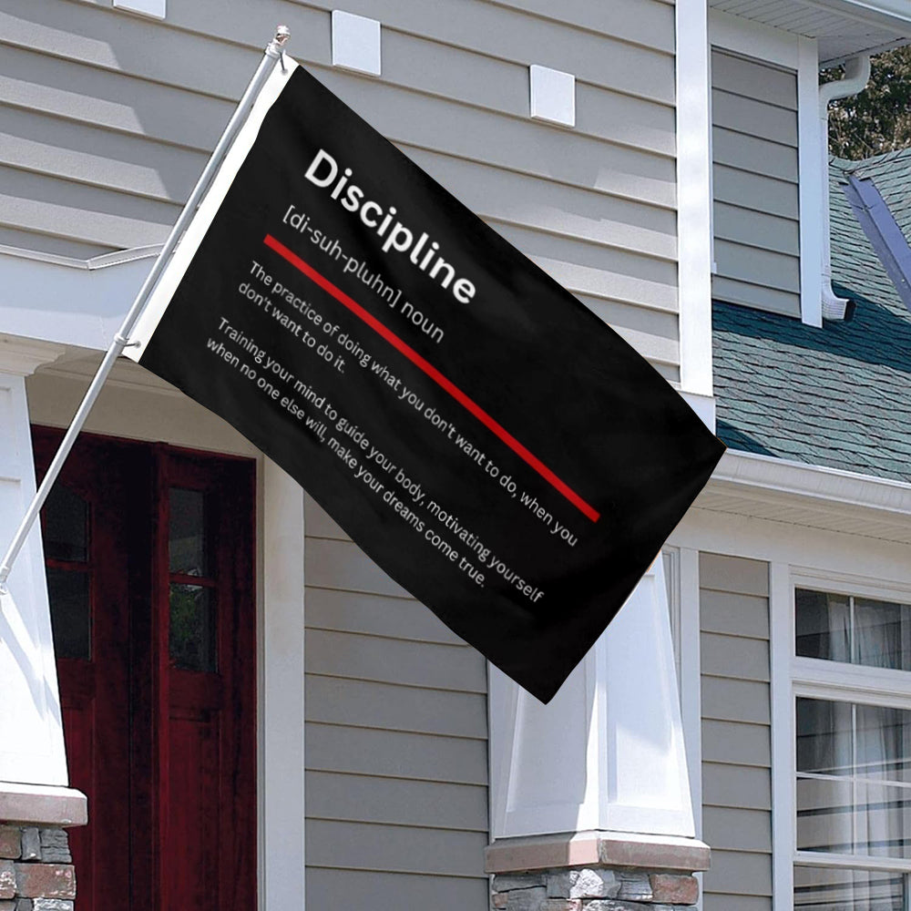 Discipline Definition Gym flag Workout Muscle Fitness Motivational flags 3x5ft banner man cave