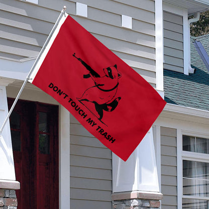 Don't Touch My Trash flag, Trash Panda AK47 flag, Angry Racoon Gadsden Morale flags 3x5ft banner man cave