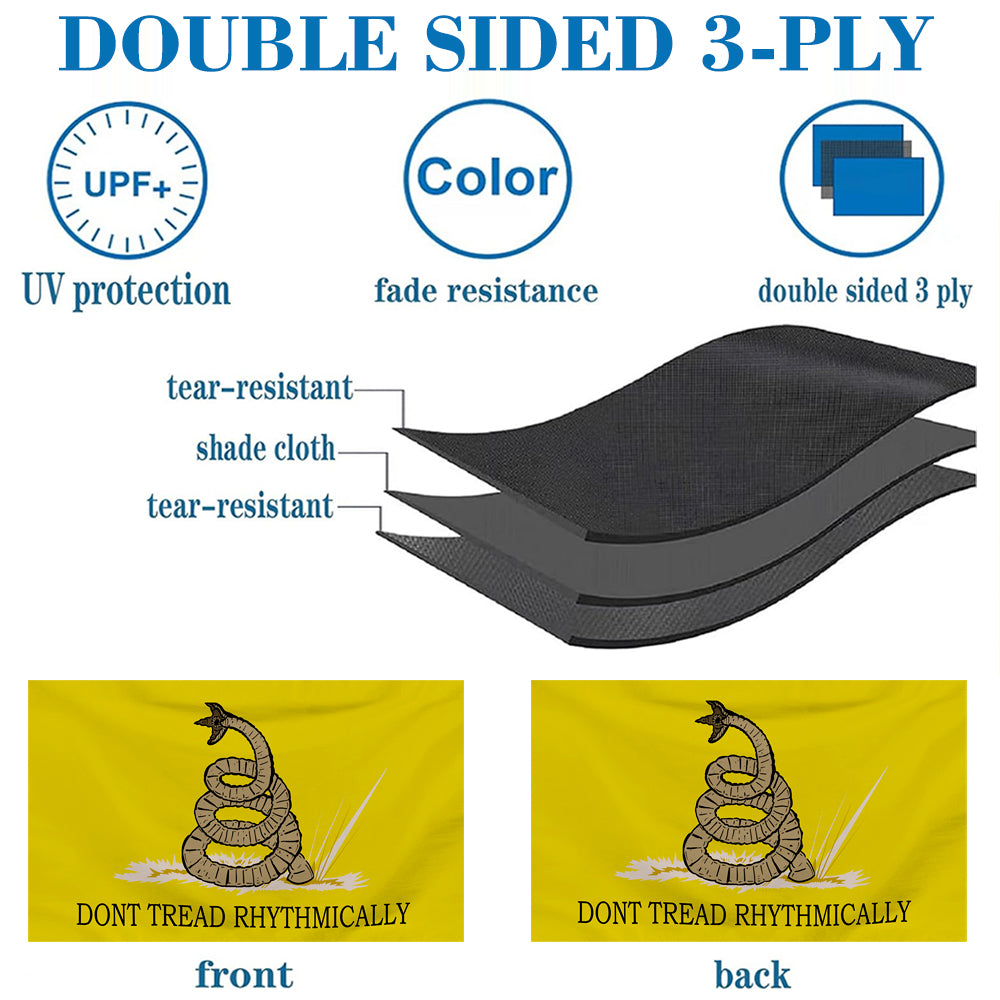 "Don't Tread Rhythmically" Funny Gadsden flag 3x5ft banner man cave