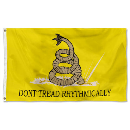 "Don't Tread Rhythmically" Funny Gadsden flag 3x5ft banner man cave