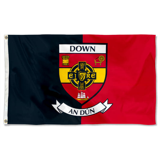 Down County Coat of Arms Ireland flag 3x5ft banner man cave