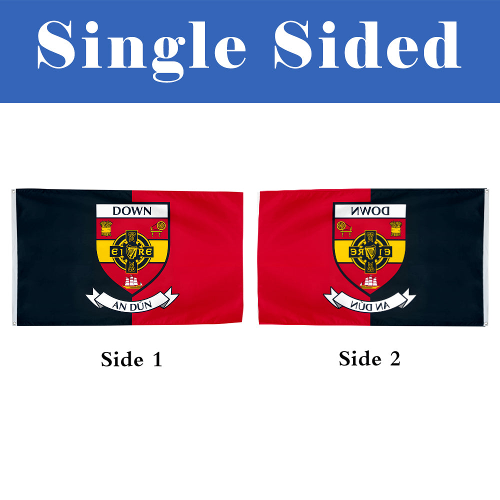 Down County Coat of Arms Ireland flag 3x5ft banner man cave