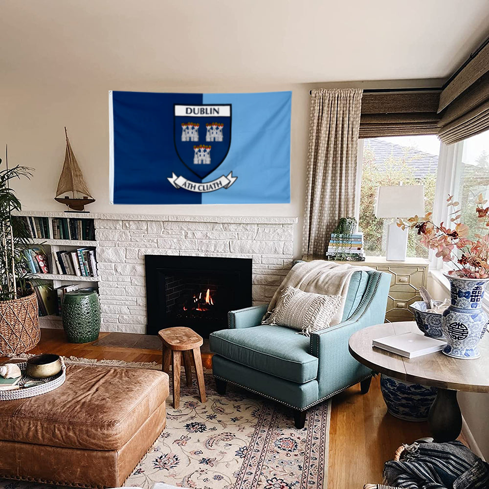 Dublin County Coat of Arms Ireland flag 3x5ft banner man cave