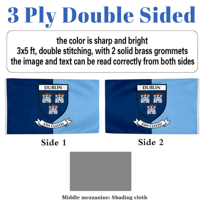 Dublin County Coat of Arms Ireland flag 3x5ft banner man cave