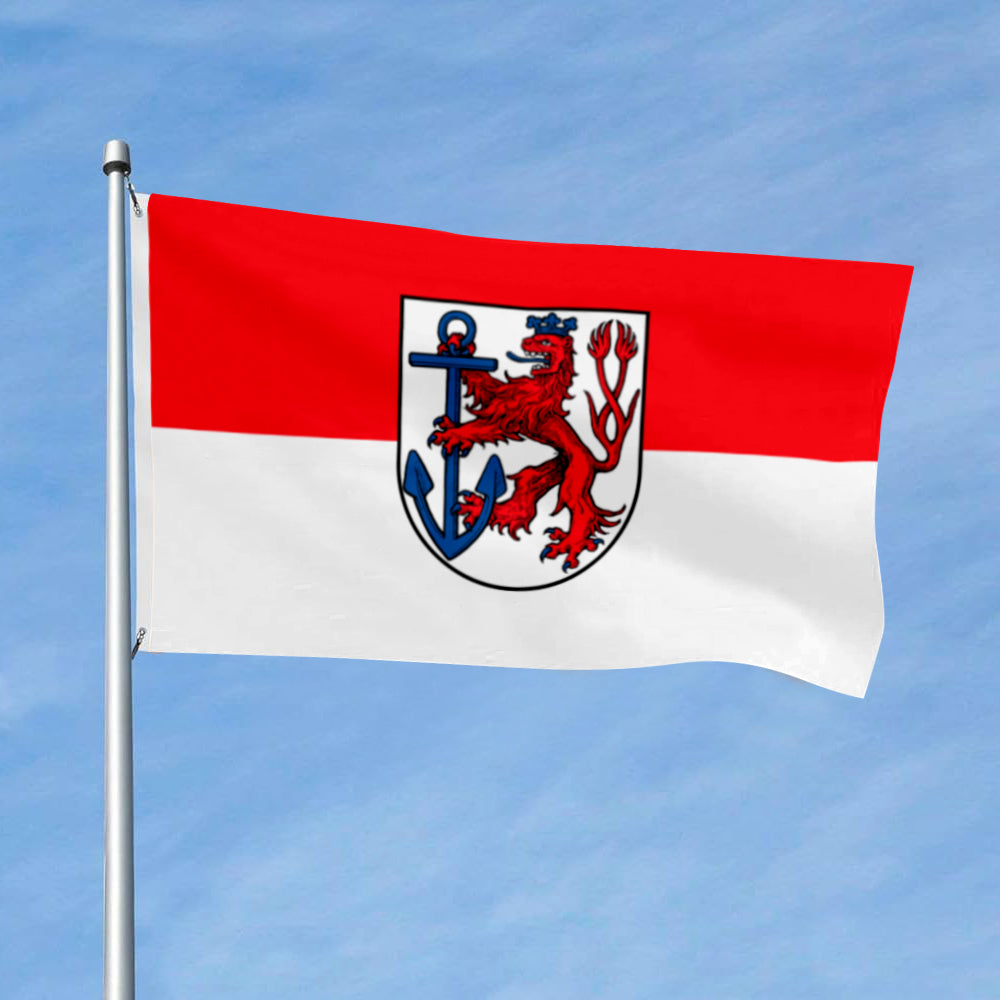 Düsseldorf (Germany) Flag: 3x5ft Man Cave German Rhine River Retro Style Decor Banner