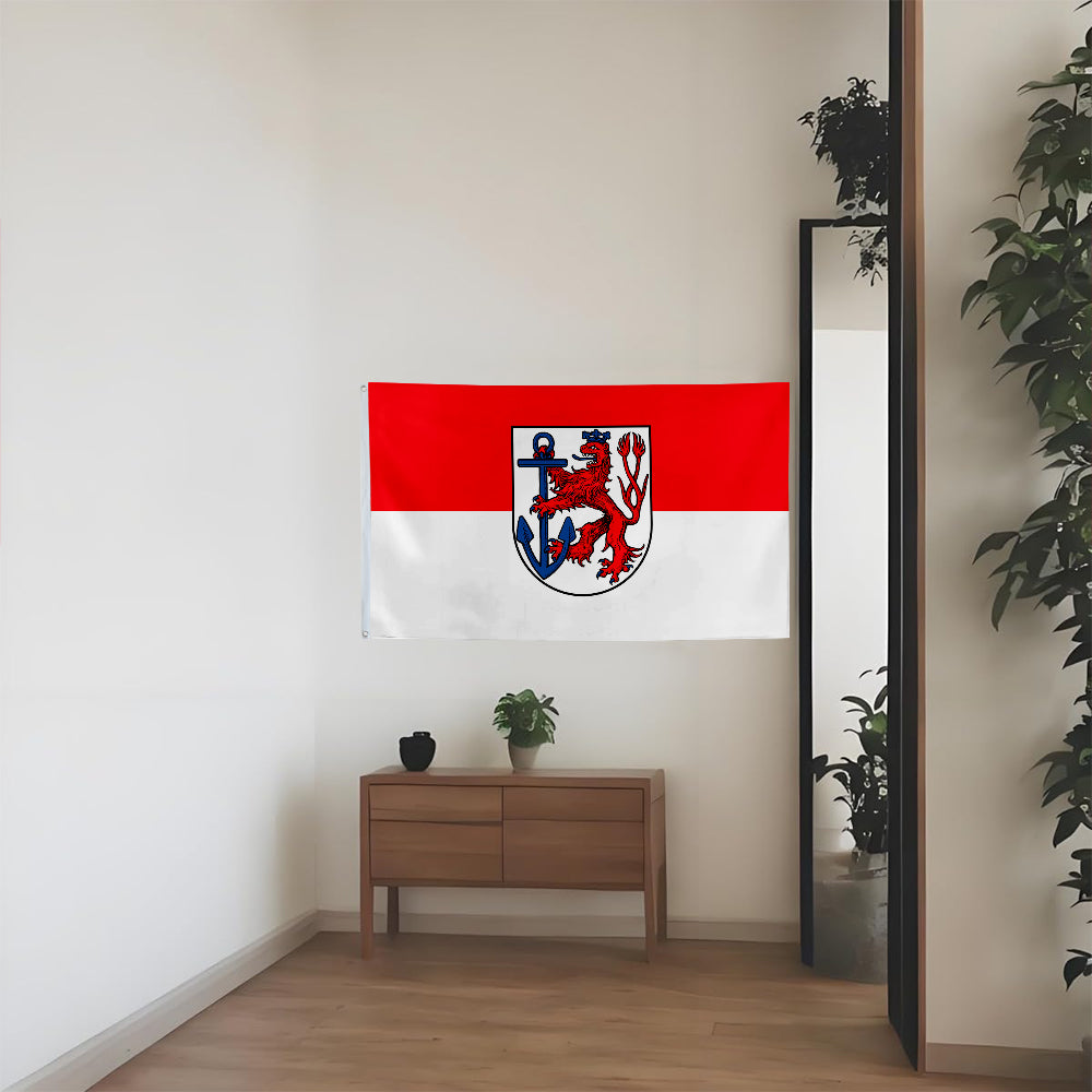 Düsseldorf (Germany) Flag: 3x5ft Man Cave German Rhine River Retro Style Decor Banner