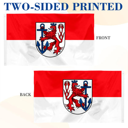 Düsseldorf (Germany) Flag: 3x5ft Man Cave German Rhine River Retro Style Decor Banner