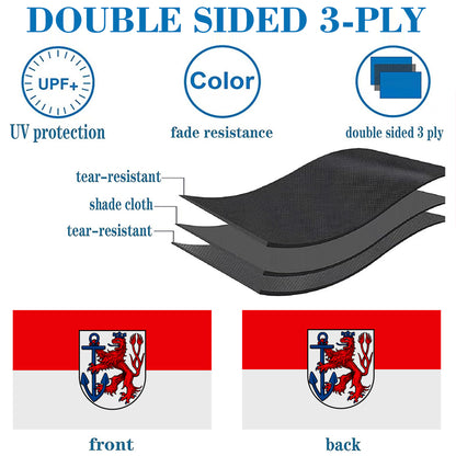 Düsseldorf (Germany) Flag: 3x5ft Man Cave German Rhine River Retro Style Decor Banner
