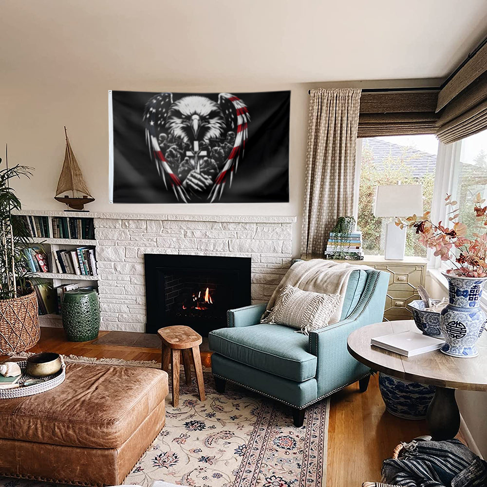 Patriotic American Eagle flag 3x5ft banner man cave