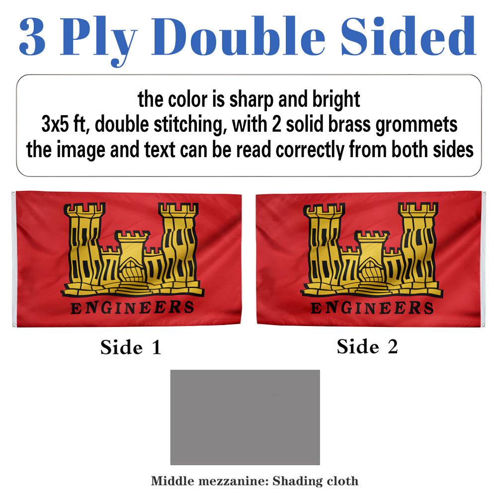 Engineers Military flag 3x5ft banner man cave