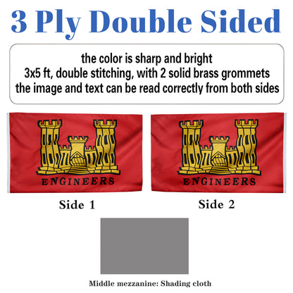 Engineers Military flag 3x5ft banner man cave