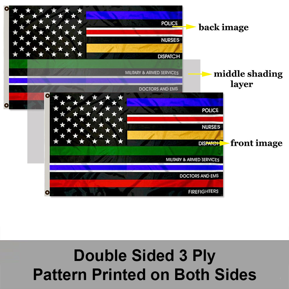 Essential Services Thin Line flag 3x5ft banner man cave