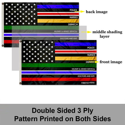 Essential Services Thin Line flag 3x5ft banner man cave