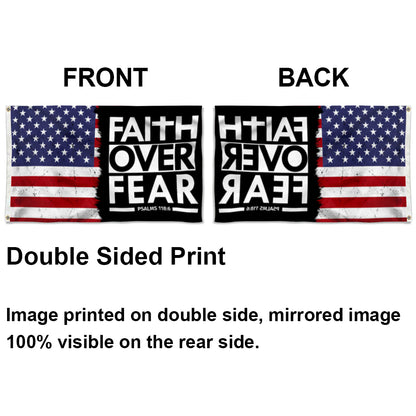 Faith Over Fear Psalms 118-6 American Hope Faith Strong Christian Jesus God flag 3x5ft banner man cave