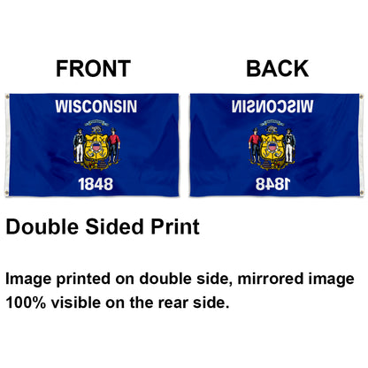 Wisconsin State flag 3x5ft banner man cave