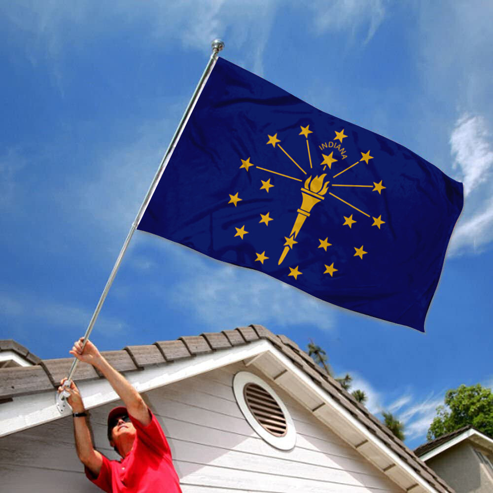 Indiana State flag 3x5ft Banner Man Cave