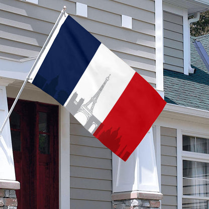 Paris Skyline Flag: 3x5ft Man Cave French Urban Romantic Style Decor Banner