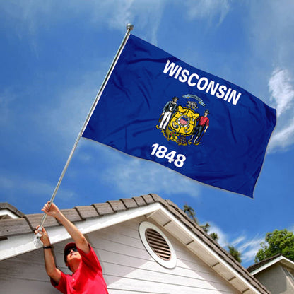 Wisconsin State flag 3x5ft banner man cave
