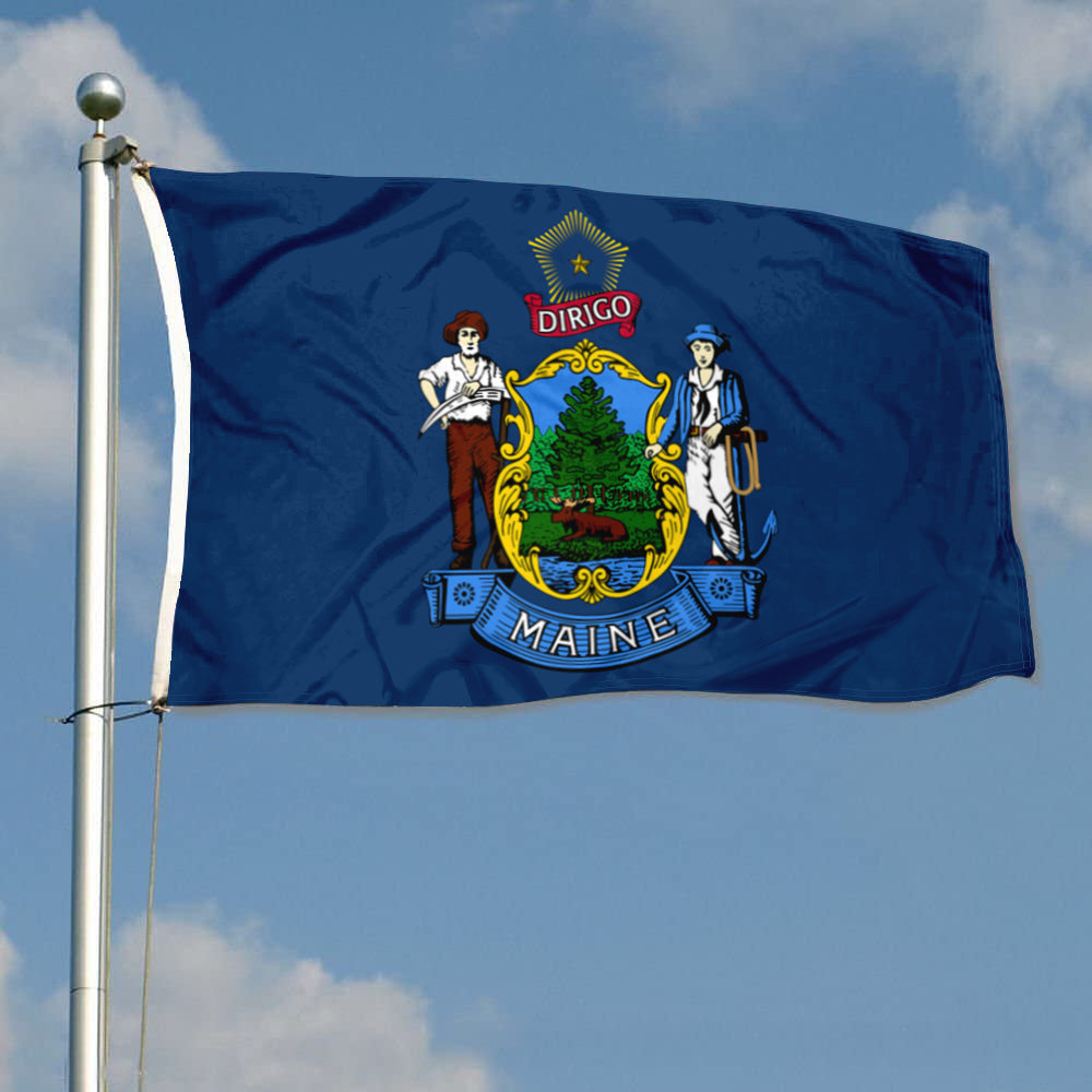 Maine State flag 3x5ft banner man cave