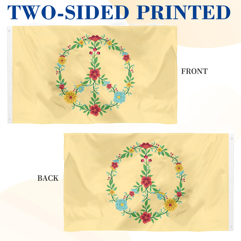 Flower Peace flag 3x5ft banner man cave