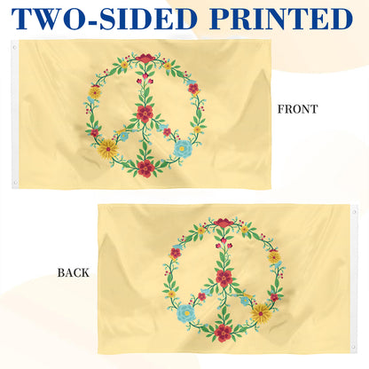 Flower Peace flag 3x5ft banner man cave