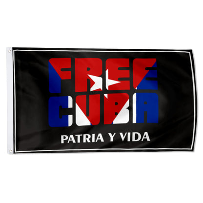 Free Cuba Patria Y Vida Fist flag 3x5ft banner man cave